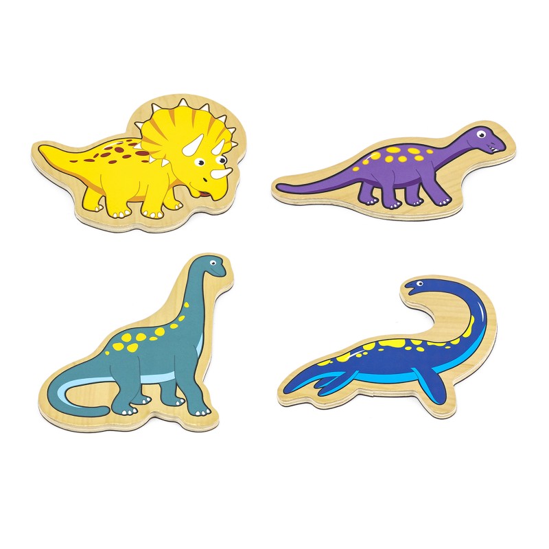 Set dinozauri magnetici din lemn 20 buc, Viga